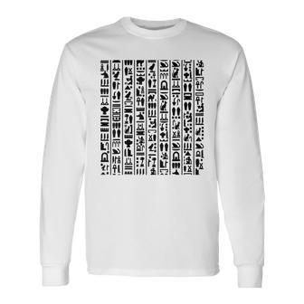 Egyptian Hieroglyph Egypt Hieroglyphics Graphic Long Sleeve T-Shirt - Monsterry UK