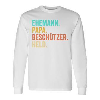 Ehemann Papa Beschützer Heldatertag Langarmshirts - Geschenkecke