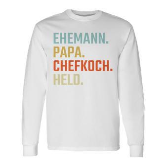 Ehemann Papa Chefkoch Held Geschenk Zumatertag Langarmshirts - Geschenkecke