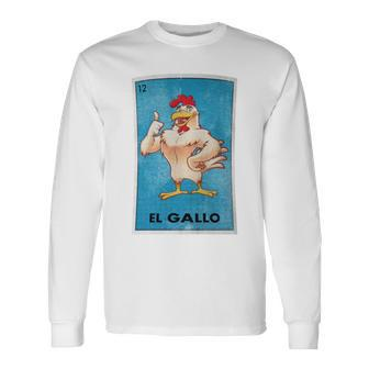 El Gallo Lottery Tradicional Vintage Rooster Long Sleeve T-Shirt - Monsterry UK