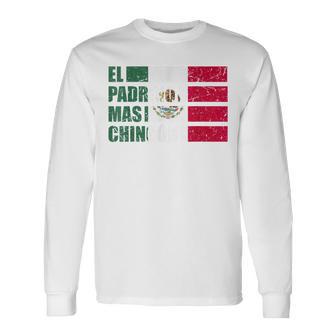 El Padrino Mas Chingon Vintage Godfather Mexican Padrino Long Sleeve T-Shirt - Monsterry DE