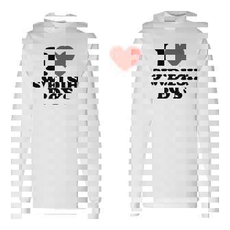 Me Encantan Los Chicos Suecos Los Hombres Camiseta de manga larga - Regaloses