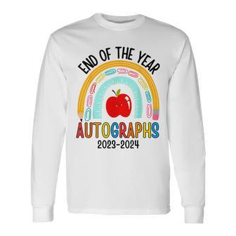 End Of The Year Autographs 20232024 Last Day Of School Long Sleeve T-Shirt - Seseable