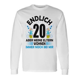 Endlich 20 Langarmshirts, Humorvolles Design über Eltern Wohnen Noch - Seseable