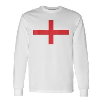 England 2021 Flag Love Soccer Football Fans Support Long Sleeve T-Shirt - Seseable