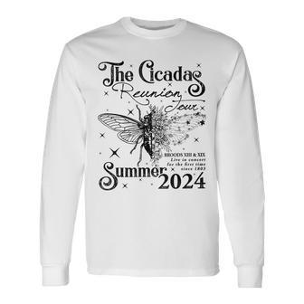 Entomology Cicada Lover Cicada Reunion Us Tour 2024 Long Sleeve T-Shirt - Monsterry