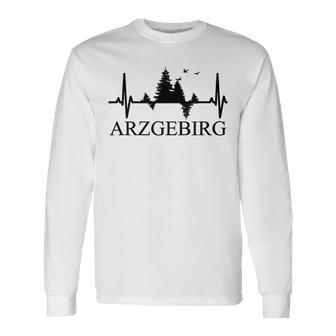 Erzgebirge Heartbeat Forest Motif Arzgebirg Für Erzgebirger Langarmshirts - Seseable