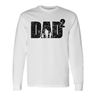 Father's Day Ater Werden Zweifacher Papa Zwei Kinder Langarmshirts - Geschenkecke