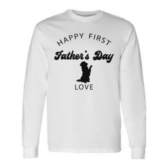 Father's Day Golden Retriever Pregnant Wife Baby Born Dog Long Sleeve T-Shirt - Seseable