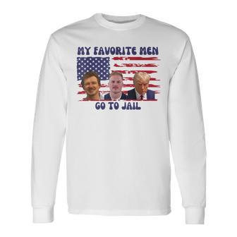 All Of My Favorite Go To Jail Groovey Retro 70S Long Sleeve T-Shirt | Mazezy