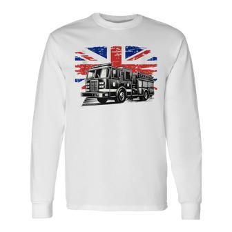 Firefighter Truck Family Firefighter Dad Father Day Birthday Long Sleeve T-Shirt - Seseable