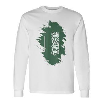 Flag Of Saudi Arabia T Long Sleeve T-Shirt - Monsterry