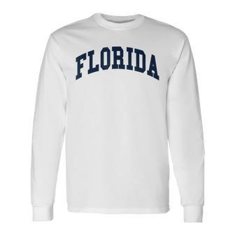 Florida Throwback Print Classic Long Sleeve T-Shirt | Mazezy