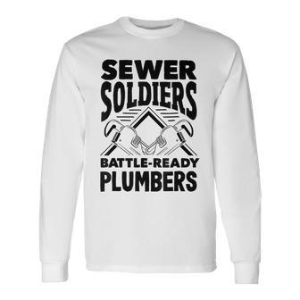 Flow Masters Plumbing Pride Professional Plumber Long Sleeve T-Shirt - Monsterry CA