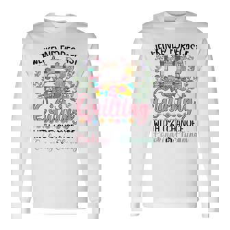 Weekend Forecast Quilting With 0 Chance Of Cooking Long Sleeve T-Shirt | Seseable UK
