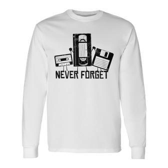 Never Forget 90S 80S Video Cassette Langarmshirts - Seseable