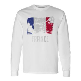 France Flag Jersey French Soccer Team French Long Sleeve T-Shirt - Monsterry UK