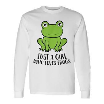 Frosch Mädchen Nur Ein Frosch Mädchen Das Frösche Liebt Langarmshirts - Seseable