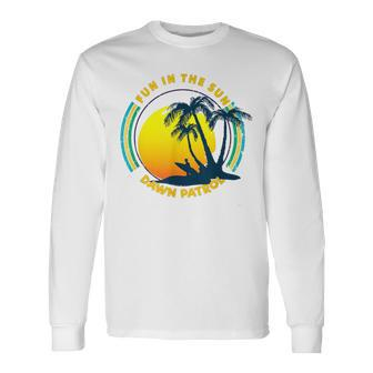 Fun In The Sun Dawn Surfing By Asj Long Sleeve T-Shirt - Thegiftio UK