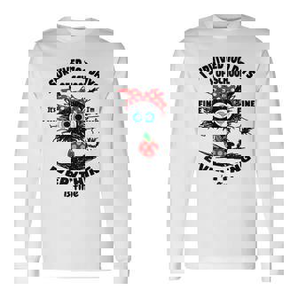 Cat I Survived 100 Days Of School Its Fine I'm Fine Long Sleeve T-Shirt | Mazezy