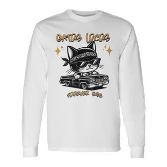 Chola Cholo Lowrider Gatos 90S Style Long Sleeve T-Shirt - Seseable