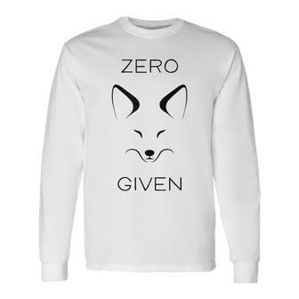 Fox T Cute Adult Animal Zero Fox Given Long Sleeve T-Shirt - Monsterry DE