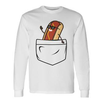 Hotdog In A Pocket Meme Grill Cookout Barbecue Joke Long Sleeve T-Shirt - Monsterry CA