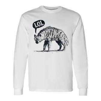 Laughing Hyena Lol Animal Pun Long Sleeve T-Shirt - Monsterry UK