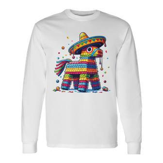 Pinata Cinco De Mayo Mexican Fiesta Pinata Sombrero Long Sleeve T-Shirt | Mazezy