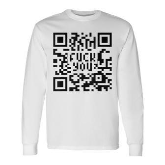 Qr Code F-Ck Qr Code For Women Long Sleeve T-Shirt - Seseable