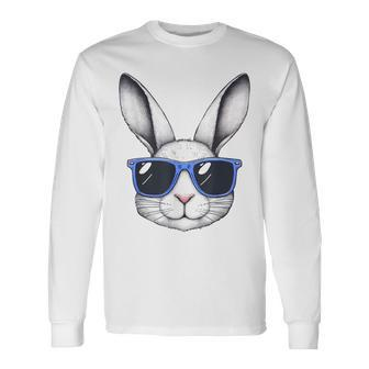 Rabbit Bunny Face Sunglasses Easter For Boys Men Long Sleeve T-Shirt | Mazezy