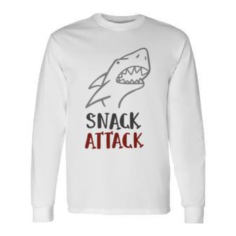 Shark Lovers Snack Attack Great 4 All Long Sleeve T-Shirt - Monsterry DE