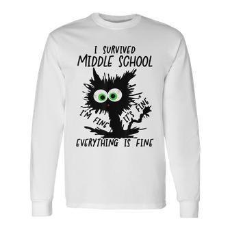 I Survived Middle School Grad 2024 Long Sleeve T-Shirt - Monsterry