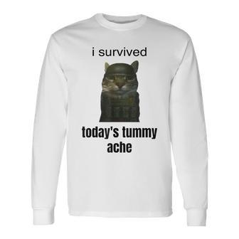 I Survived Today's Tummy Ache Long Sleeve T-Shirt - Seseable