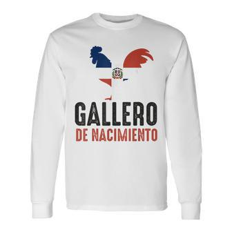 Gallero Dominicano Pelea Gallos Dominican Rooster Long Sleeve T-Shirt - Monsterry