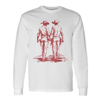 Gay Cowboy Gay Western Lgbtqia Gay Rodeo Long Sleeve T-Shirt - Monsterry DE