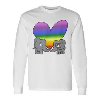 Gayday Pride Lgbtq Lesbian Gay Bi Trans Queer Love Elephants Long Sleeve T-Shirt - Monsterry AU