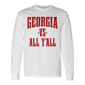 Georgia Vs All Y'all The Peach State Vintage Pride Long Sleeve T-Shirt - Thegiftio UK