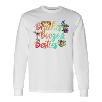 Girls Trip Girls Weekend Friends Beaches Booze & Besties Long Sleeve T-Shirt - Monsterry CA