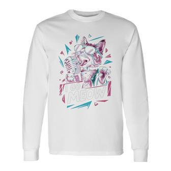 I Go Meow Singing Cat Cool Sunglasses Long Sleeve T-Shirt - Monsterry
