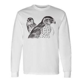 Goshawk Birds Of Prey Hawk Air Raptors Vintage Graphic Long Sleeve T-Shirt - Monsterry DE