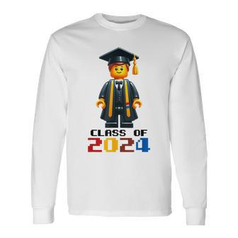 Graduation Class Of 2024 Bricks Building Master Builder Long Sleeve T-Shirt - Seseable