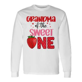 Grandma Of The Sweet One Strawberry Birthday Family Party Long Sleeve T-Shirt - Thegiftio UK