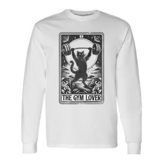 The Gym Lover Tarot Card Cats For Workout Fitness Fan Long Sleeve T-Shirt - Seseable