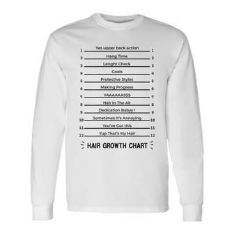 Hair Growth Chart Length Check For Your Stylish Long Hair Long Sleeve T-Shirt - Seseable