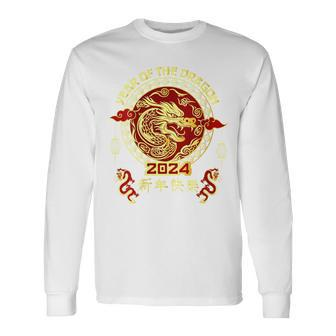 Happy Chinese New Year 2024 Year Of The Dragon 2024 Vintage Long Sleeve T-Shirt - Thegiftio UK