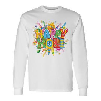 Happy Holi India Colors Festival Spring Toddler Boys Long Sleeve T-Shirt | Mazezy