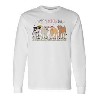 Happy Mu-Dders Day Cow Squad Highland Cow Cattle Long Sleeve T-Shirt - Thegiftio UK