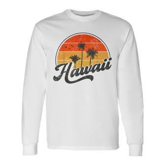 Hawaii Retro Vintage Sunset Long Sleeve T-Shirt - Monsterry