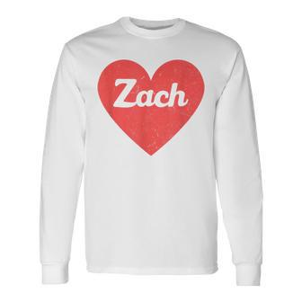 I Heart Zach First Names And Hearts I Love Zach Long Sleeve T-Shirt - Monsterry